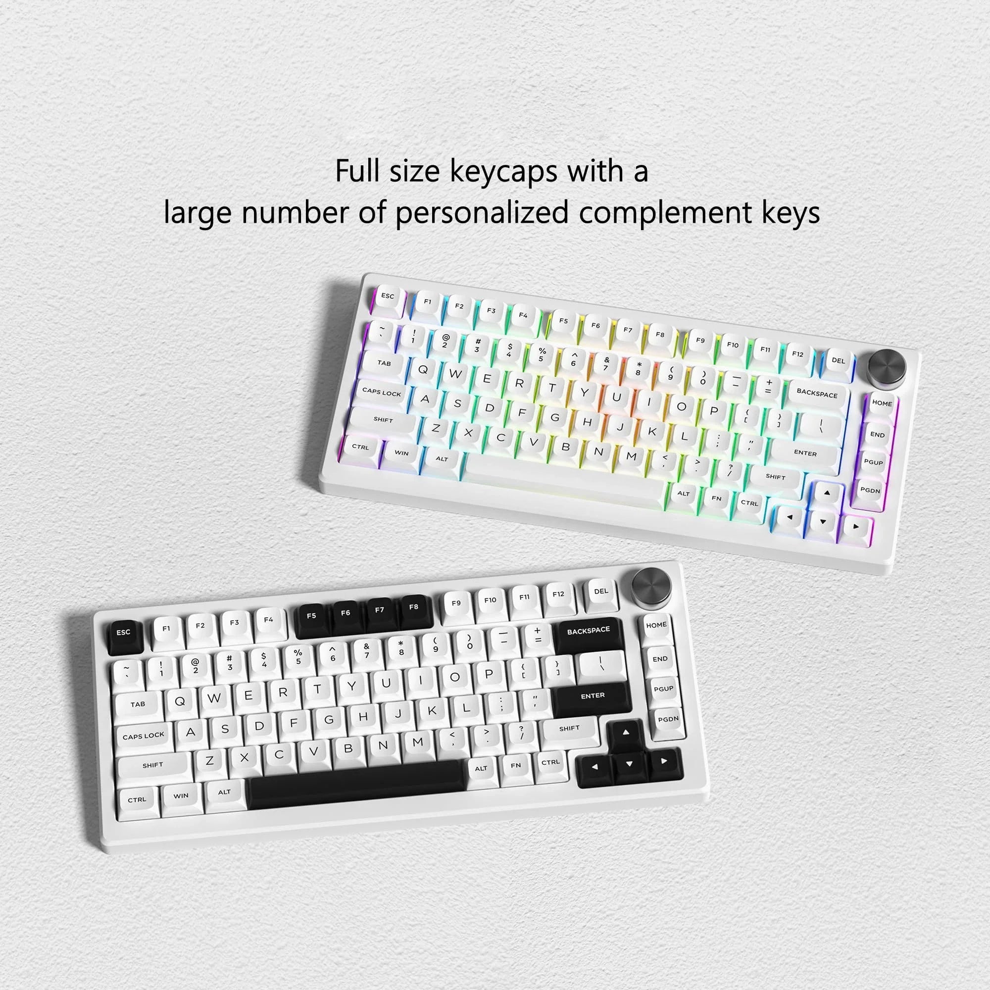 ISA Profile Black on White PBT Keyboard Keycaps 189 Keys Double Shot Keycaps for Gateron Cherry MX Switches Mechanical Keyboard